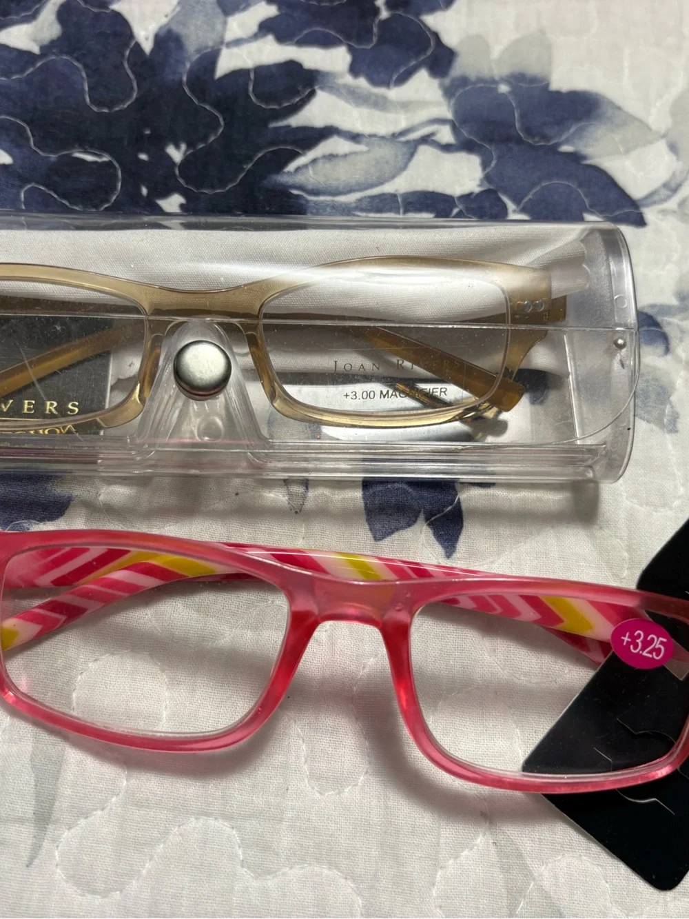 Joan Rivers Amber Reading Glasses & Pink Fashion Readers  (2)